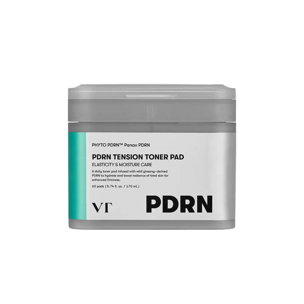 VT COSMETICS PDRN Тонизирующие диски для упругости кожи 60 дисков 170 мл Растягивающаяся веганская ткань Женьшень PDRN Сквалан Керамид Гиалуроновая кислота Укрепляющие тонизирующие диски