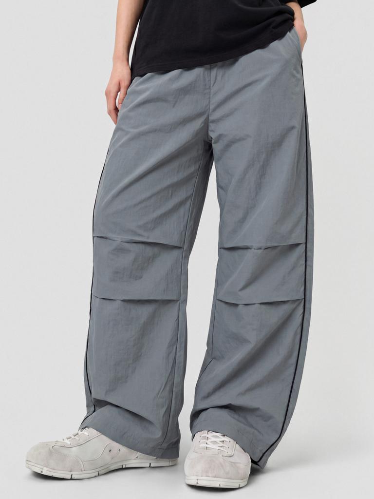 Beidipi Piping Fold Detail Track Pants, Grey