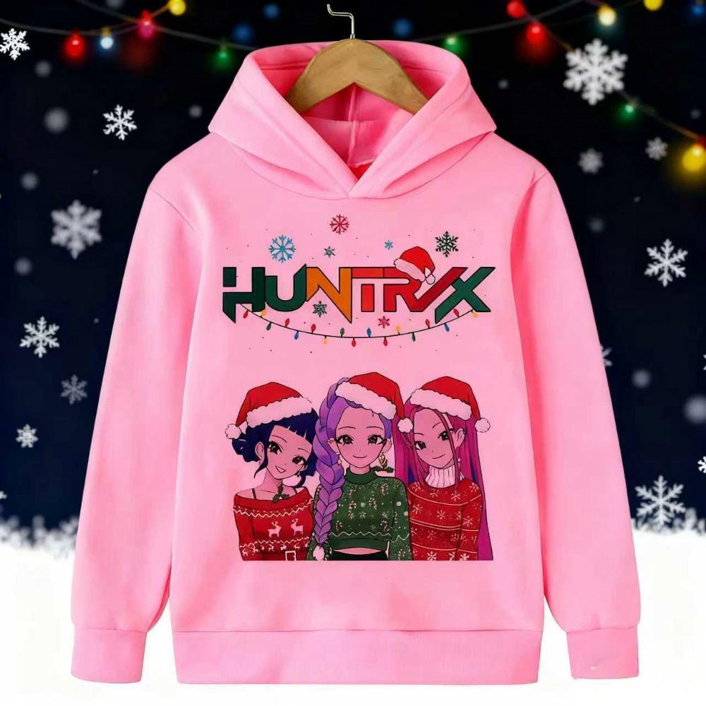 2025 New Kpop Devil Hunter Christmas Edition Children's Hoodie Manga Children's Sportswear Cute Tiger Printed Girl Children's Top