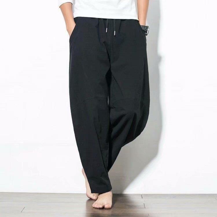 Pantaloni Uomo Larghi Casual Pantaloni Maschili Gamba Larga Morbidi Pantaloni da Tuta Estivi Cinesi Jogger