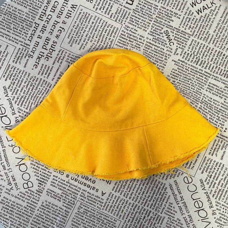 New sunscreen bucket hat rough edge bucket hat women's summer visor simple hat basin hat