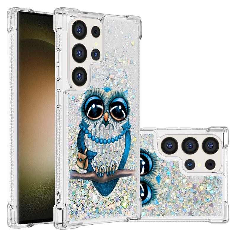 For Galaxy S24 Ultra Case Cartoon Painted Quicksand Liquid Cover On For Samsung Galaxy S23 S 24 Ultra S24 Plus Phone Case Funda