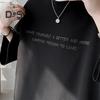 Strečové letní tričko tenké populární muž letní Letter Print Top