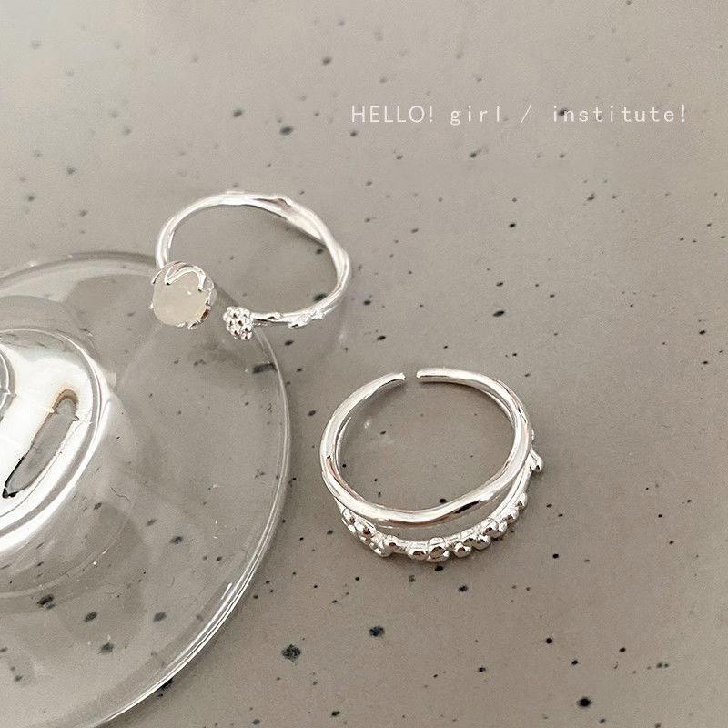 Moonstone Simple Ring for Women, Light Luxury, High-end, Adjustable Ring for The Index Finger, Opening Style Finger Ring
