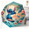 Disney Minnie Mouse Pink Heart & Floral Print Folding Umbrella, Windproof Auto Open/Close Travel Umbrella, Portable Waterproof R