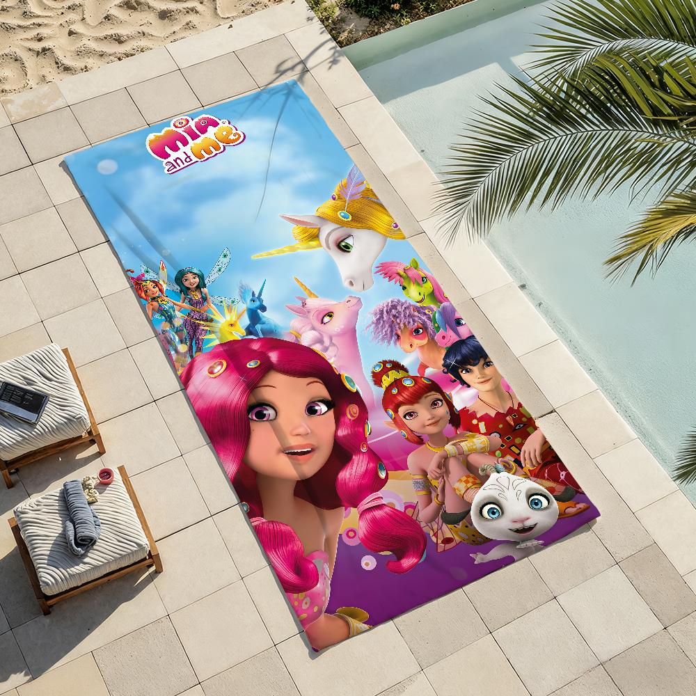 Cartoon M-Mia And M-Me Towel Drying Bath Towel Applicable To Light Swimming Camping Yoga Beach Out