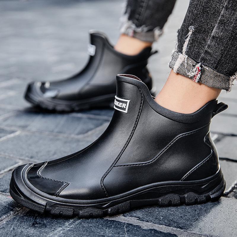 Stivali da Pioggia Impermeabili Taglie Forti da Uomo Foderati in Pile Antiscivolo Calzature Invernali da Esterno Scarpe Resistenti per Attività di Pesca