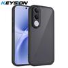 KEYSION Matte Translucent Black Phone Case for VIVO V70 FE Soft Silicone+PC Anti-slip Shockproof Back Cover for VIVO V70 FE 5G