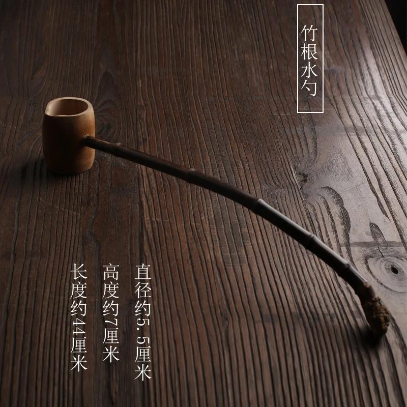 Chinese Style Handmade Natural Bamboo Wooden Tea Scoop Long Handle Water Tea Spoon Teaware Table Decor Kitchen Tool 2025 New