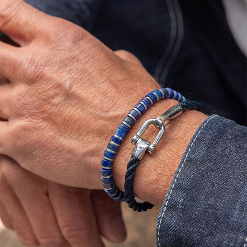 PIG & HEN Lobster Larry Bracelet - Navy X Silver