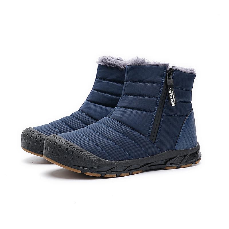 Unisex Mid-Top Waterproof Winter Snow Boots with Anti-Slip Sole and Plush Lining