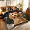 Christmas Dog Pattern Bedding Home Decoration Birthday Gift ( 1 Duvet Cover + 2 Pillowcase, Without Core),fan Merchandise.