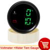 52mm 2in1 Gauge Digital Fuel Level Water Level Gauge With Alarm Water Temp Holding Tank Level Gauge Voltmeter for Car Boat Yach