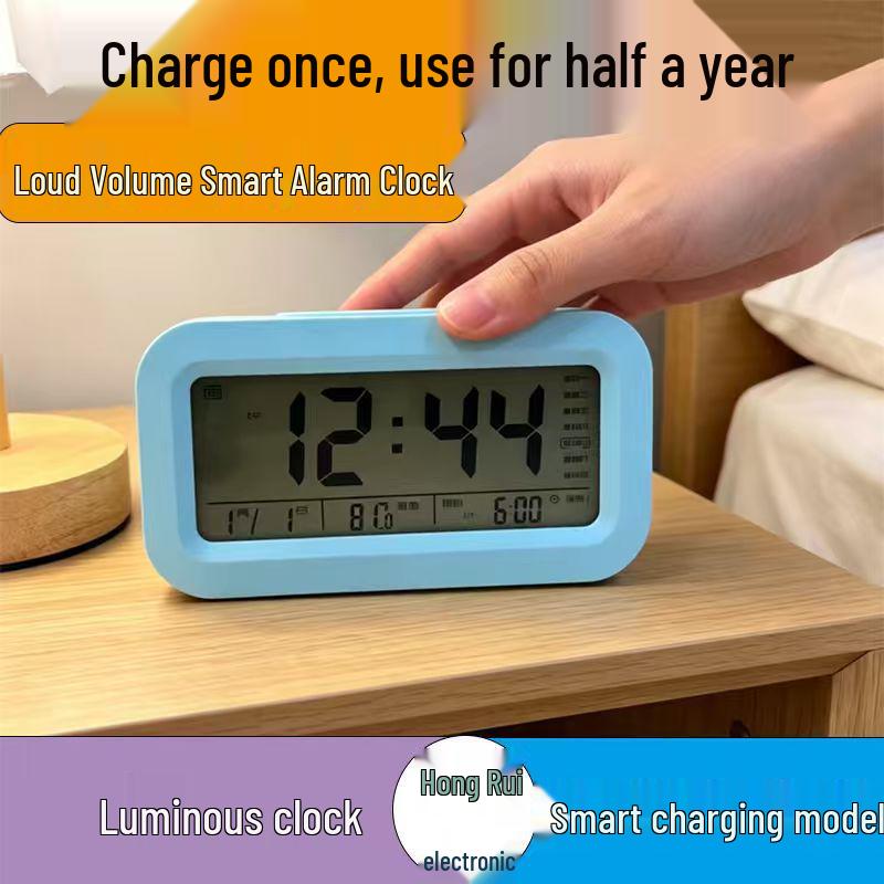 Rechargeable Multi-Function Alarm Clock with Voice Time Reporting for Students, Boys & Girls