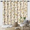 Feather Pattern Curtains Set Polyester Double Layer Window Living Room Home Interior Size Curtain Light Blocking For Area Made Of