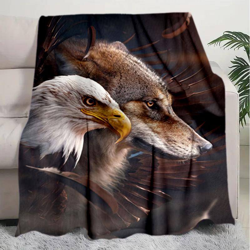 1PC Wolf Elements printed blanket, all season lightweight home office outdoor nap multifunctional blanket A9