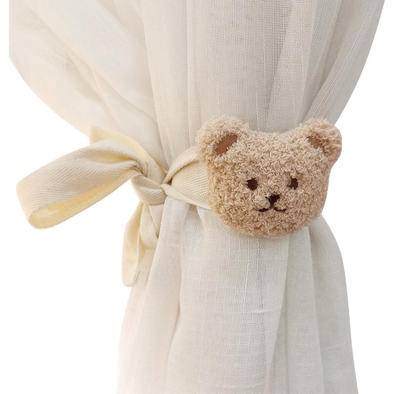 1 Stück Bär Vorhang Raffhalter Cartoon Stickerei Plüsch Bär Vorhang Bindeband Kinderzimmer Fenster Vorhang Schnallen Heimdeko