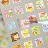 6Sheets/bag PET Sticker Bag Time Imprint Series Flower Coffee Dessert Animal Stickers Hand Account Collage Card Diary Decoration