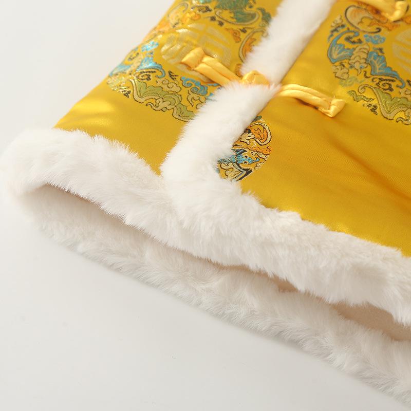 Kids' Autumn-Winter Sleeveless Vest: Warm Jacket, New Year & Performance Costume for Kindergarten, Ancient Style.