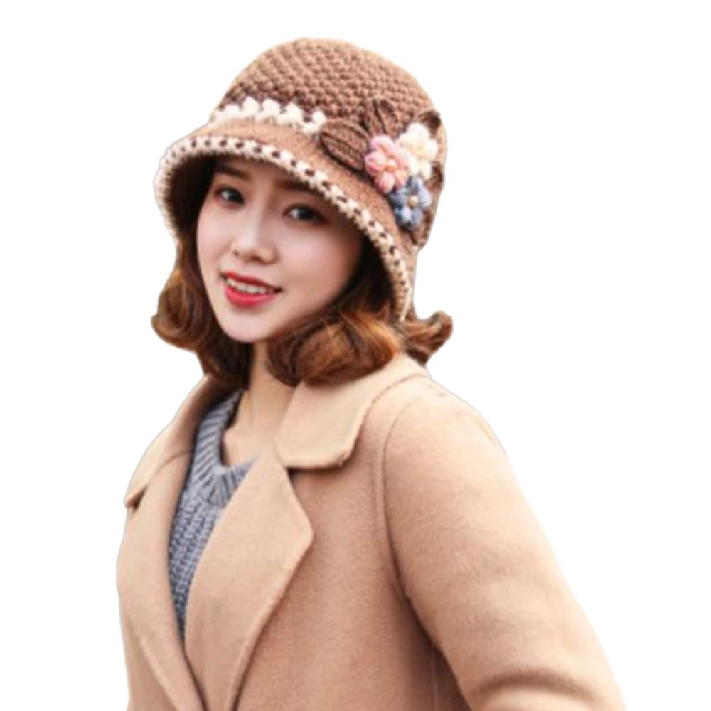 Handmade Crochet Knit Bucket Hat With Flower - Warm & Stylish, The Viral Must-Have Winter Hat For Women And Mom