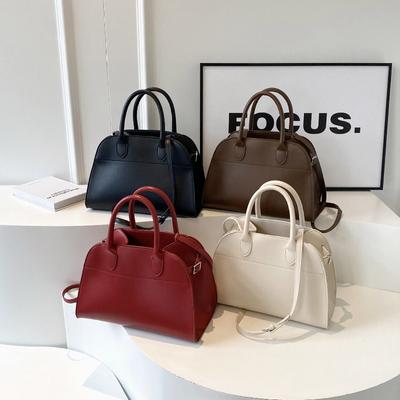Vintage Large Capacity Handbag, Niche Commuting Shoulder Bag, Solid Color Fashionable Versatile Crossbody Bags
