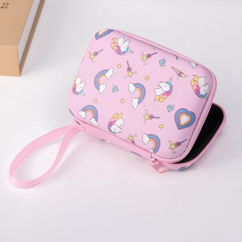 Bright Cartoon Pattern EVA Organizers Bag With Grid Compartments Smooth Zippers Portable For Office Travel