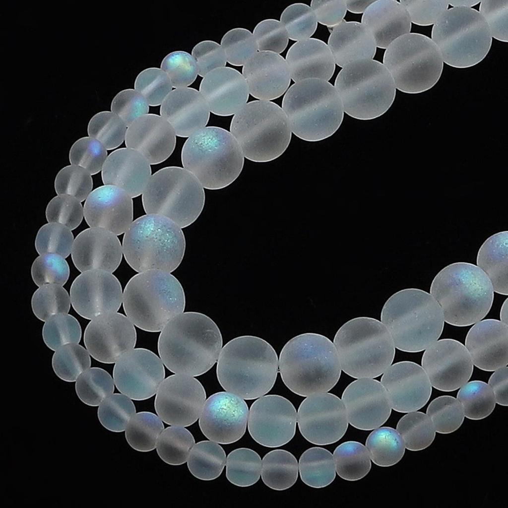 4/6/8/10 mm glänsande genomskinliga glaspärlor Frosting glas lösa pärlor för smycken dekoration göra DIY hårstick armband halsband örhänge