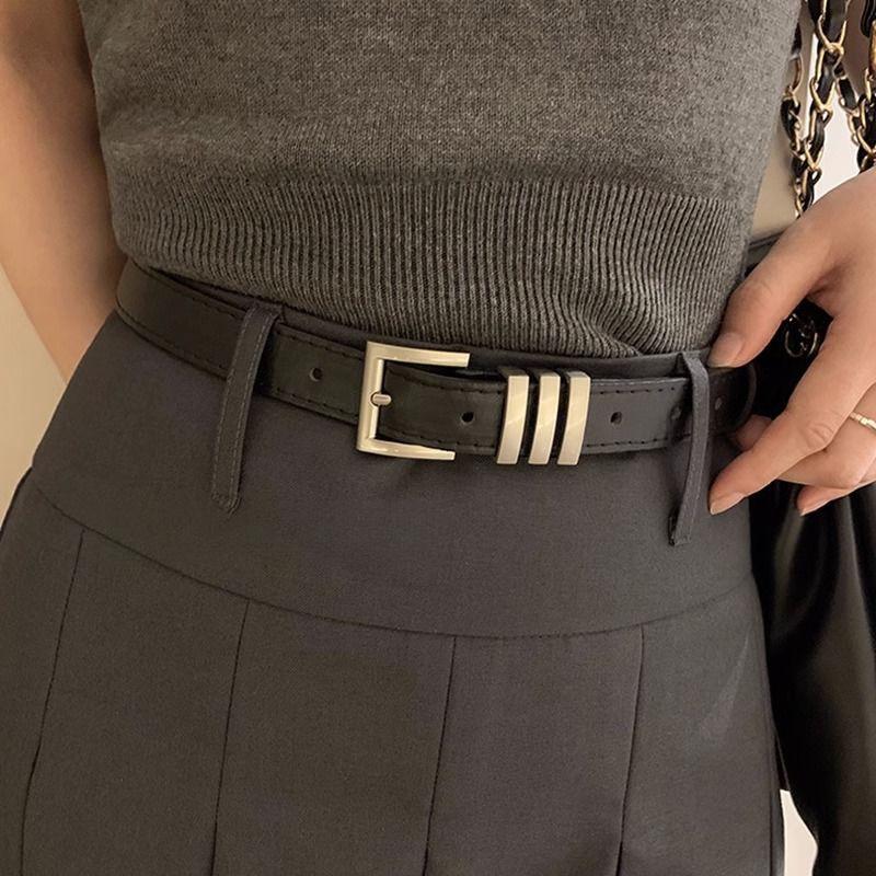 Minimalistic Stylish Black Pu Belt For Casual And Business Wear Perfect For Jeans And Suits