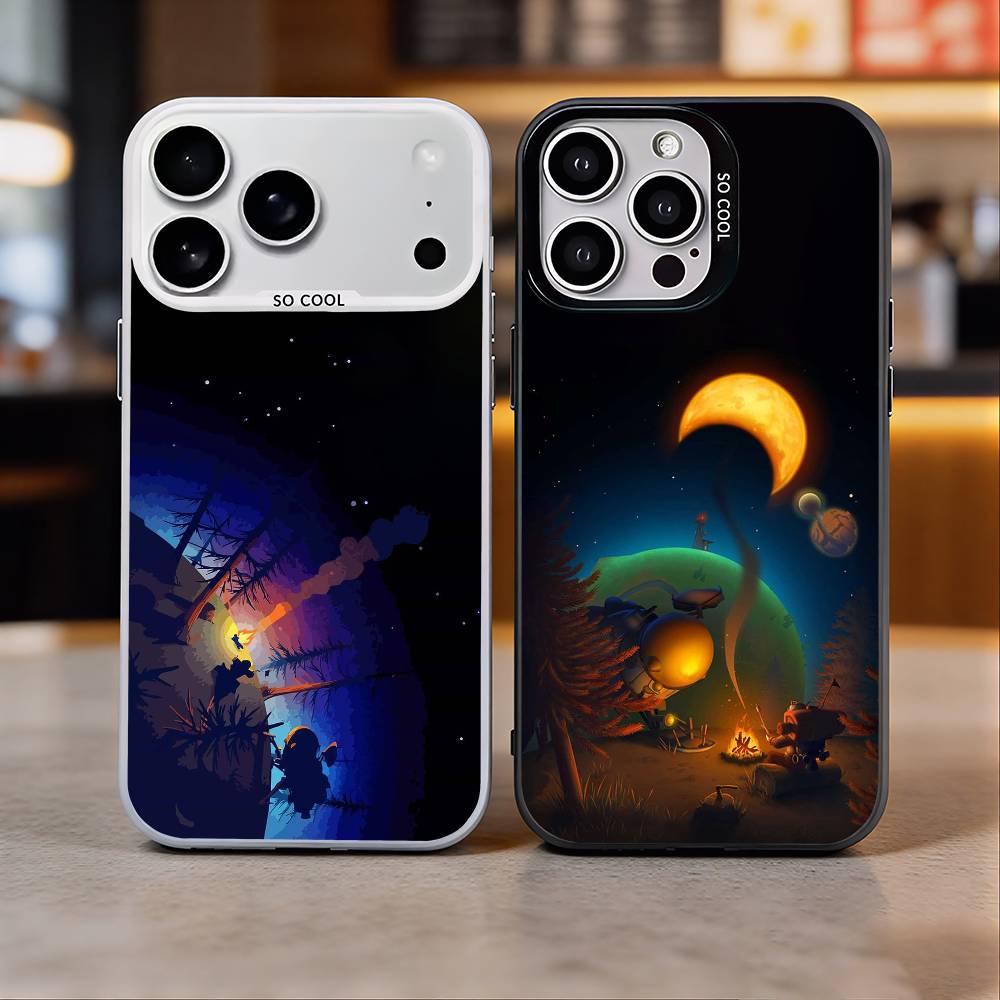 Adventure Game O-Outer W-Wilds Phone Case For iPhone 17, 16,15,14,13,12,11 Plus,Pro Max, Colorful Silver Funda Cover