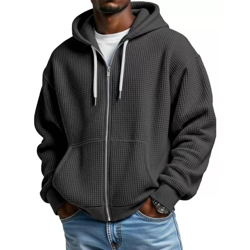 Herren S Lockerer Schnitt Langarm Kapuzenpullover Unifarben Lässig Sweatshirt