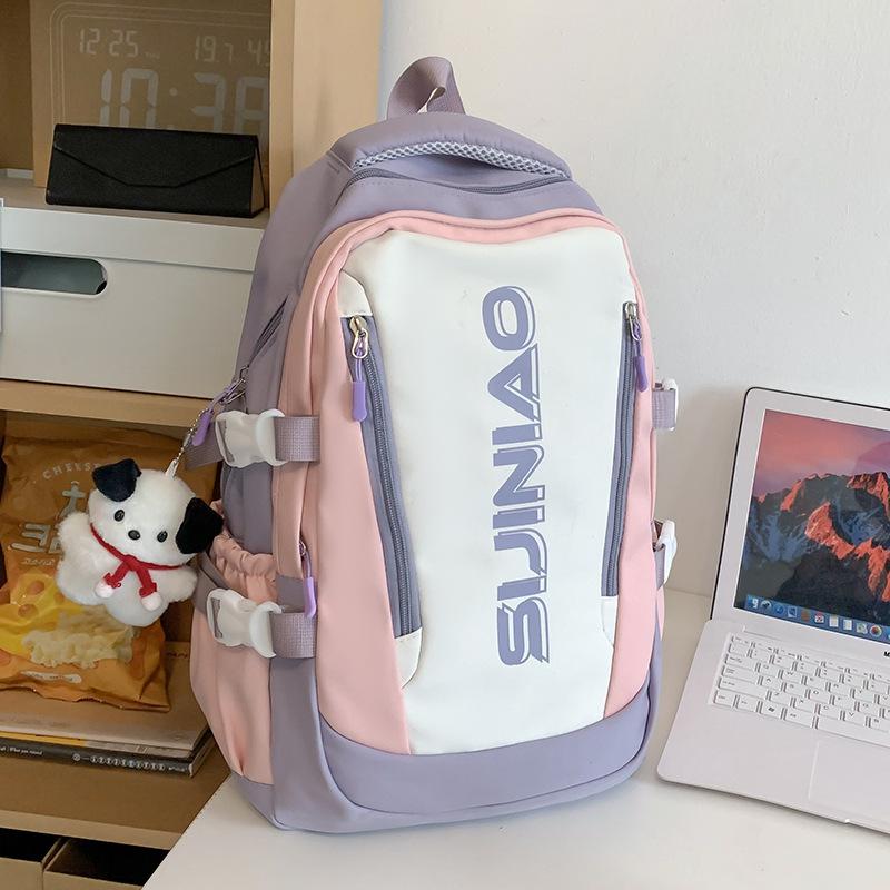 Girls with High Value Color-blocking Backpacks for Middle School Students Junior High School Students Primary School Students Backpacks