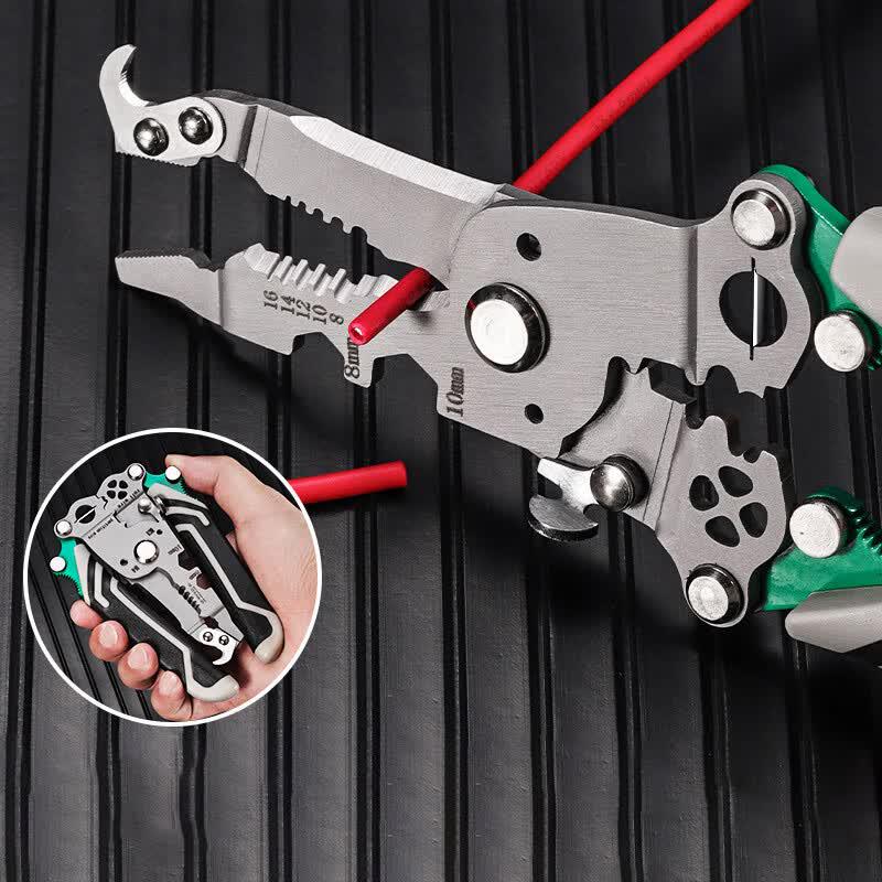 Jingnu 18-in-1 Multi-function Foldable Wire Stripper Pliers (10-inch)