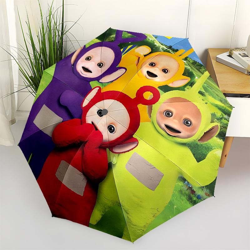 Teletubbies, Outdoor Automatic Opening and Closing, 8 Rib Structure Portable Umbrella, Suitable for Men and Women In All Seasons Perfect Gi