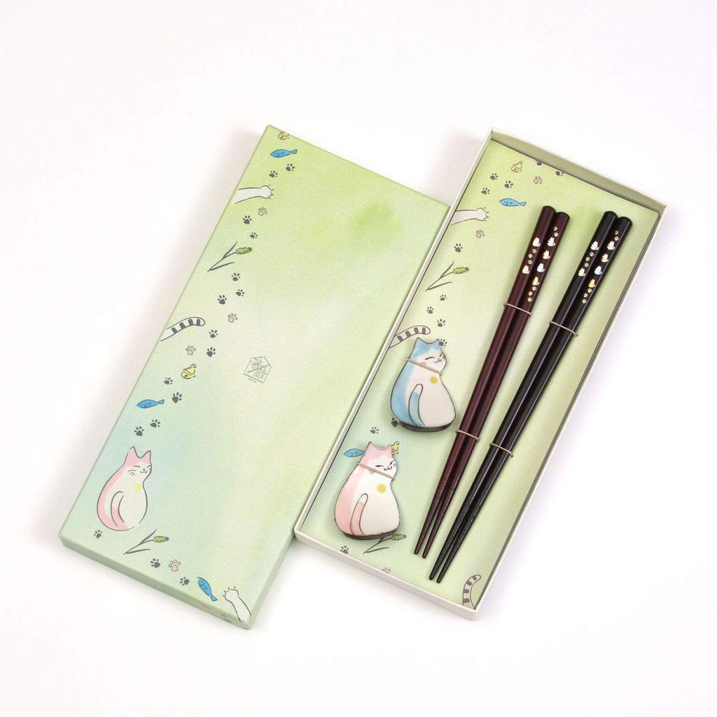 Chopsticks Dishwasher Safe Couple Chopsticks Natural Wood Pair Set 23cm 21cm Chopstick Rest Sanpomichi Black Wine Made In Japan S-86130