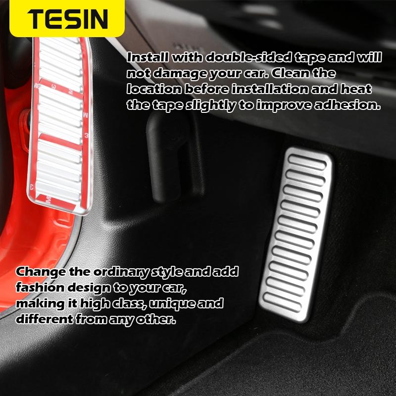 TESIN Aluminum Alloy Car Left Foot Step Pedal Foot Rest Pedal Cover Anti Slip Accessories for Ford Mustang 2015 + Car