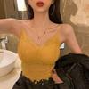 Same Style Hollow Out Eyelash Lace Thin Strap Camisole Beautiful Back Sexy Base Layer Vest Push Up Underwear For Women Bandeau