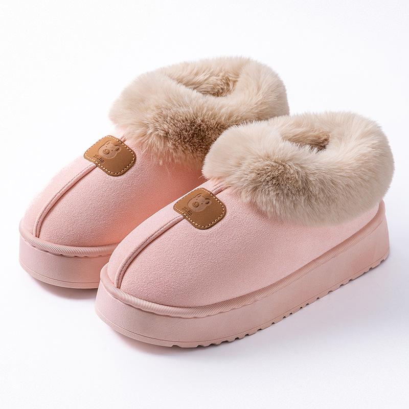 New bag heel cotton slippers autumn and winter indoor non-slip soft sole warm home couple velvet shoes