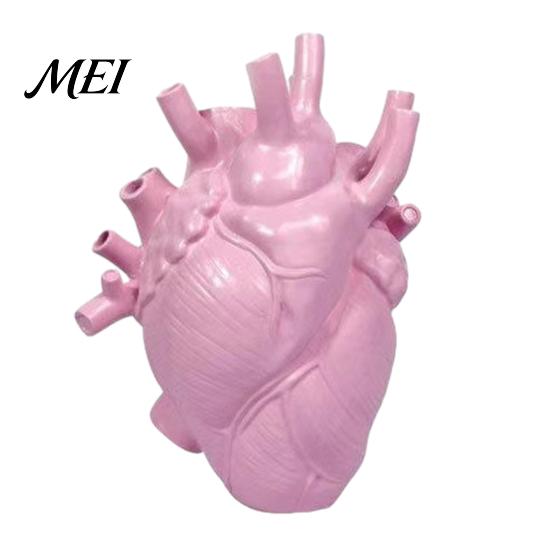 Decorative Resin Vase Heart Shaped Flower Vases, Vase, Creative Holder, Modern Art Durable Arranger Style for Home Wedding Valentine Gift Desktop