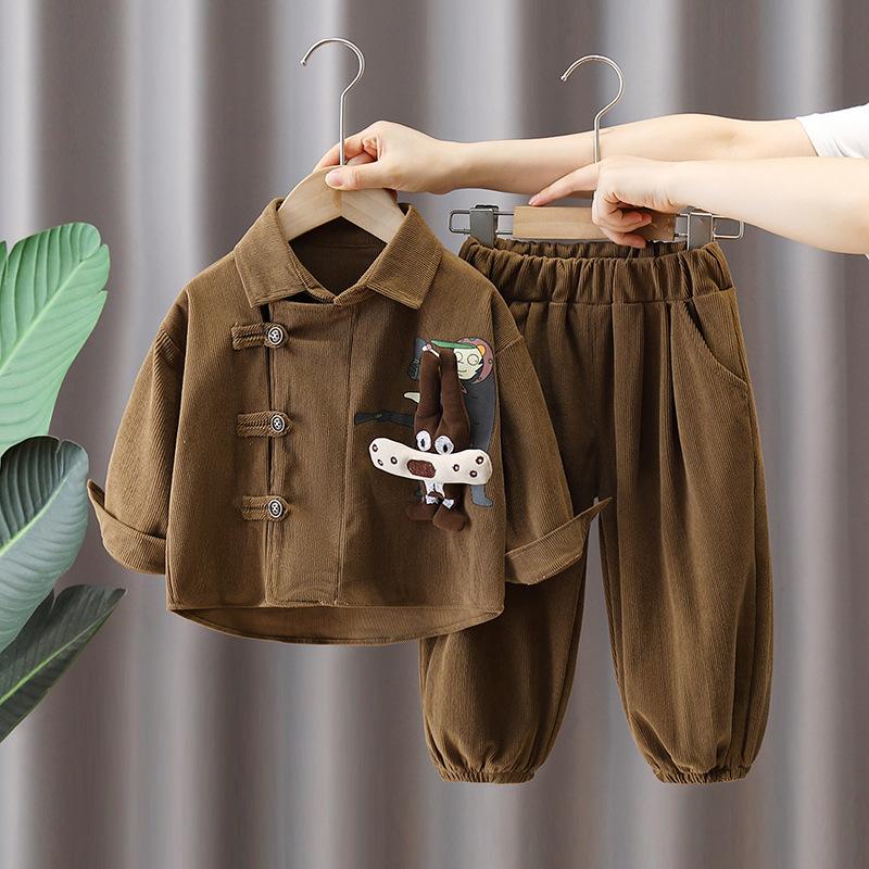 Spring And Autumn 0-4 Year Old Cartoon Three-dimensional Rabbit Corduroy Set