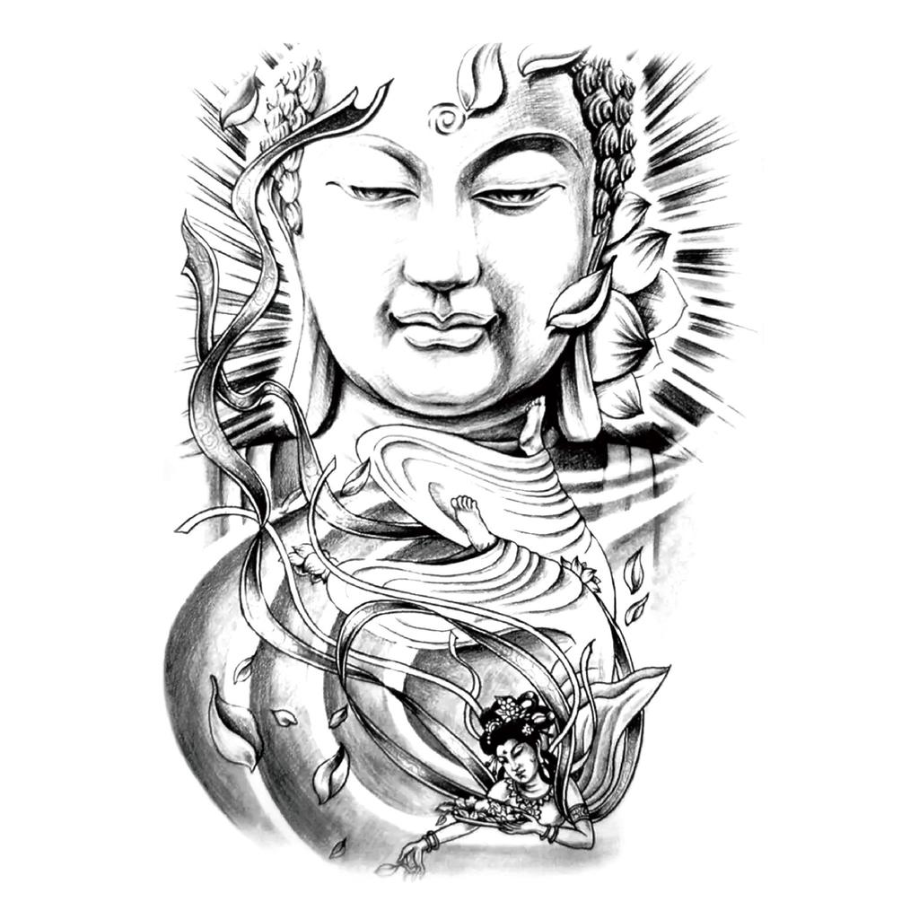 Impermeabil Mare Spate Complet Piept Tatuaj Mare Autocolante Tatuaj Pește Lup Tigru Dragon Zână Tatuaje Temporare Flash Cool Bărbați Femei