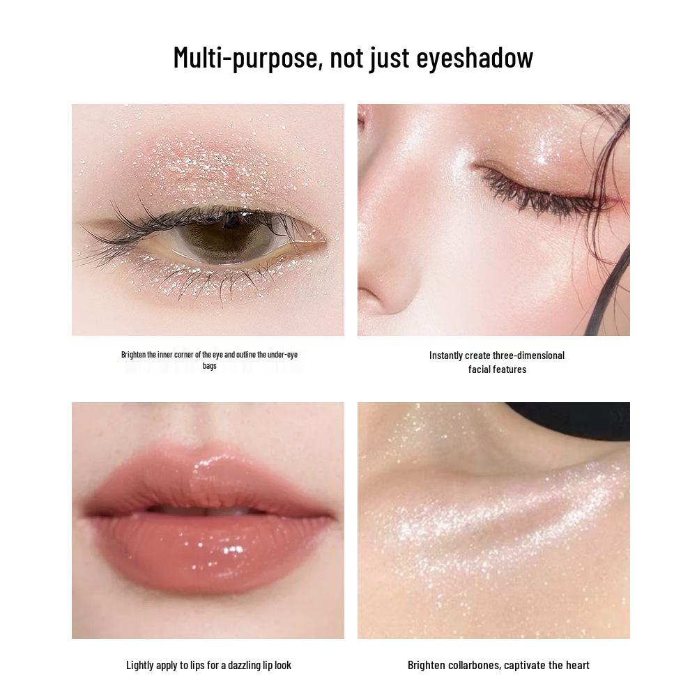 Honey Bundle Rose Quartz Sparkling Diamond Eyeshadow: Multi-use Fine & Bold Glitter Highlighter In Earth Tones for a Radiant Look.