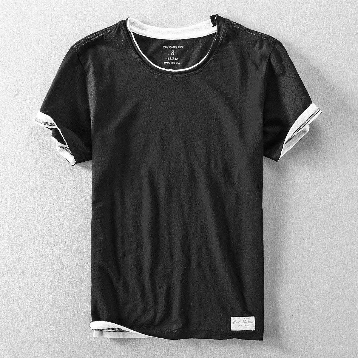 

Men s Summer Casual Lightweight Washed Distressed Short-Sleeve T-Shirt Youth Crew Neck Pullover Base Layer XXL