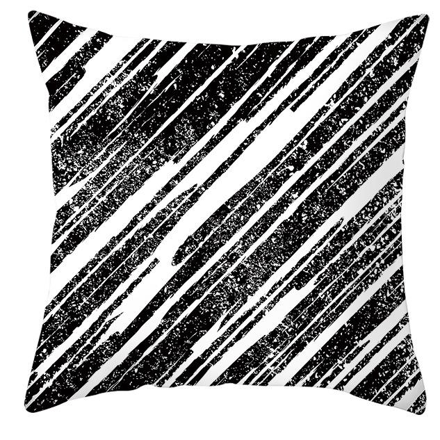 New Simple Black and White Plain Pillowcase Geometric Home Cushion Cover