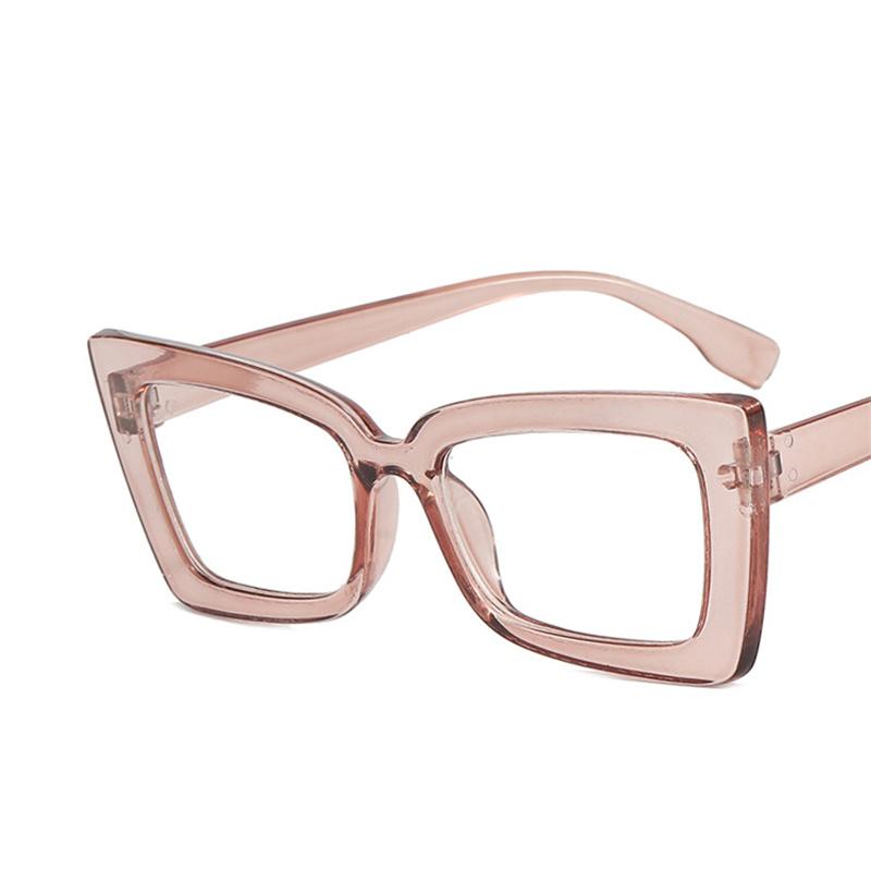 Fashion Square Eyeglasses Frames for Women Men Anti Blue Ray Rectangle Eyeglasses Frame Optical Lens PC Cat Eye Shape Eyewear