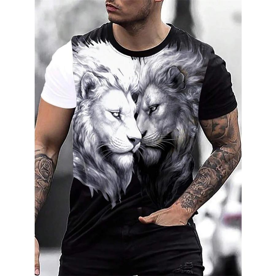 Футболка мужская с принтом льва — фото 12