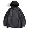 Detachable Hood Mens Windbreaker Jacket Outdoor Casual Workwear Unisex Couple Outerwear