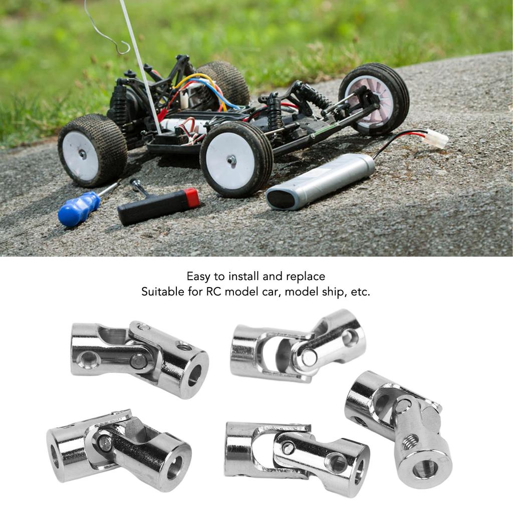 5Pcs Universal Joint Shaft Coupling 2 Stage Rotatable for RC Car Boat Motor Automotive Replacement Part 4mm