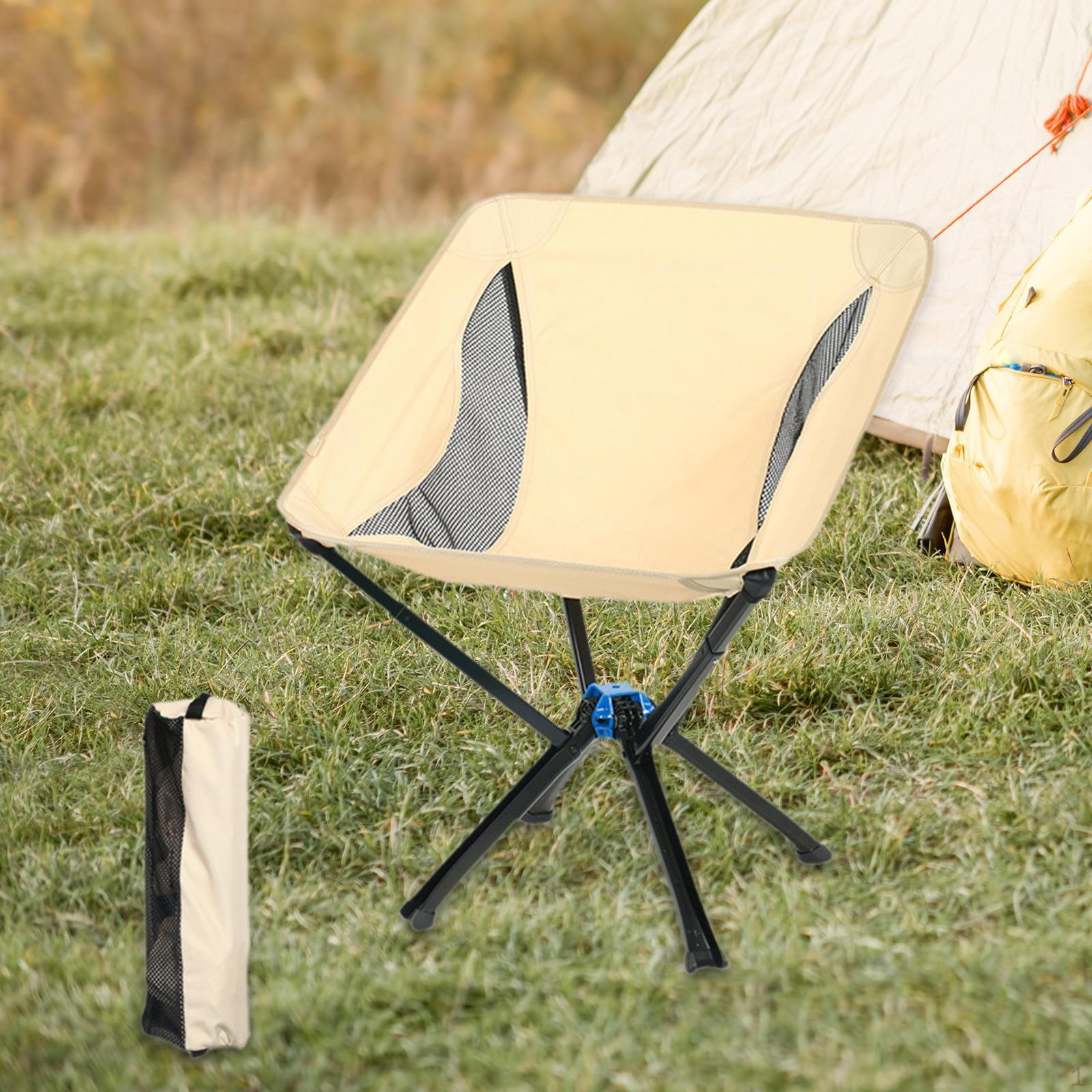 

Camping Chair Beach Lightweight with Organizer Bag Folding Moon for Yard Fishing жовтий