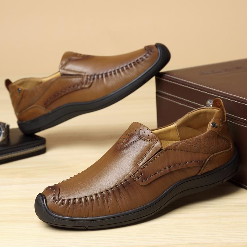 

Мужские кожаные туфли, настоящие итальянские лоферы класса люкс, мокасины, мужские туфли на плоской подошве, дышащие, с вырезами, мужские туфли для вождения 44 хаки