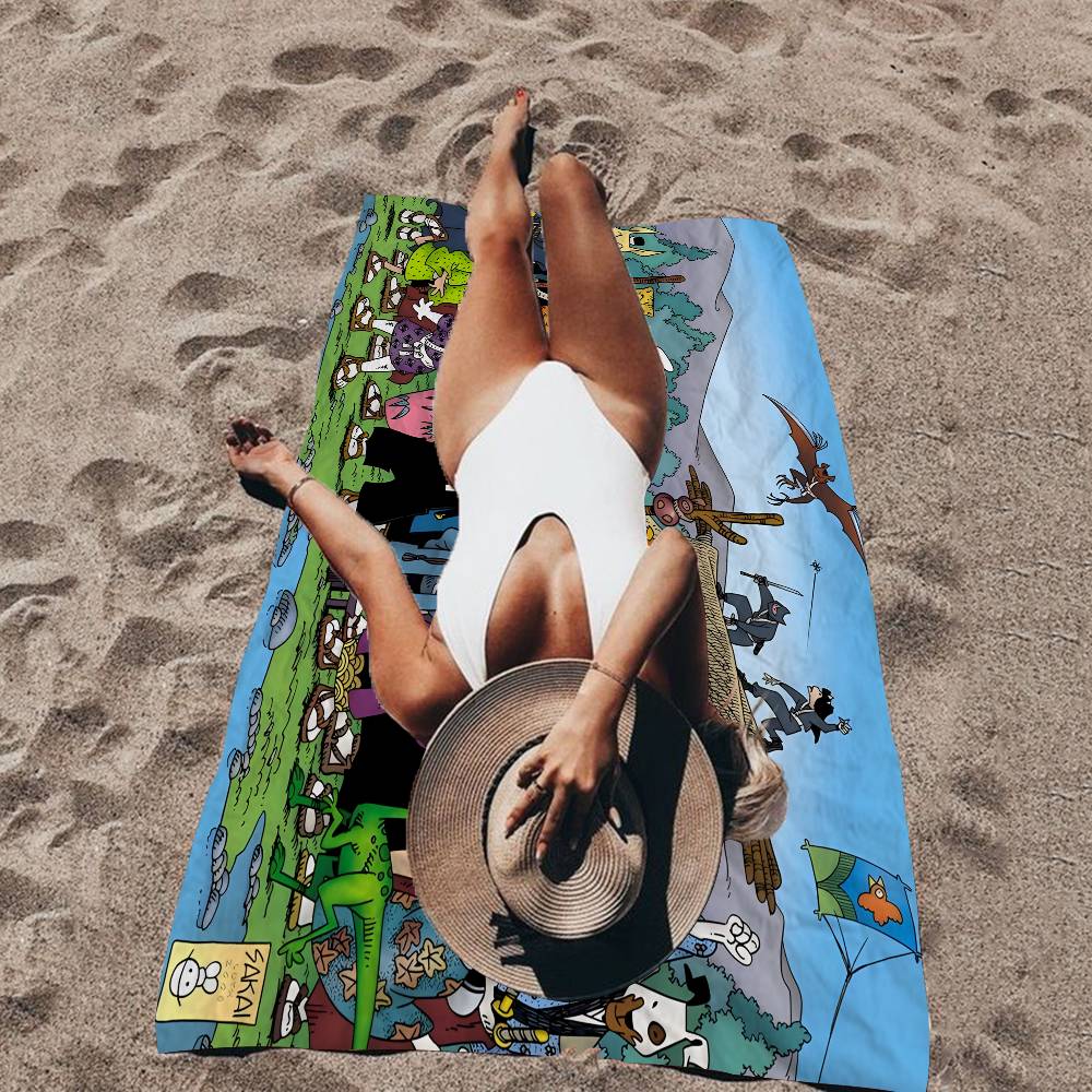 Usagi Yojimbo Microfiber Printed Beach Towel Mountain Climbing Yoga Beach Swimming Running Absorbent Soft Towel